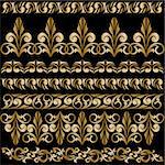 set of elegant gilt borders for design