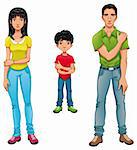 Sick family. Vector cartoon and isolated characters.