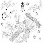 Doodle style christmas background