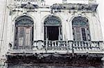 Detail of eroded exterior walls from  building in old havana, cuba