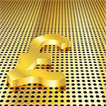 Conceptual golden pound background (EPS10 - Gradient, Transparency, Mesh)