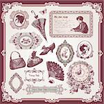 Vector illustration - collection of vintage elements