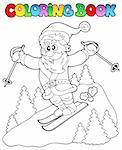 Coloring book Santa Claus topic 3 - vector illustration.