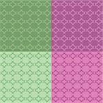 Set of four seamless patterns. In vintage style. Each seamless pattern is grouped on a separate layer.