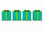3d gift box series blue green ribbon