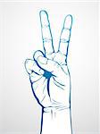 Illustration of hand in peace sign
