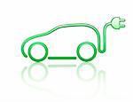 Vector illustration of electric powered car symbol