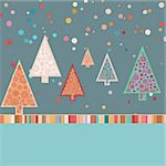 Retro Christmas Card Template. EPS 8 vector file included