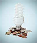 Eco lighbulb concept and money savings on energy
