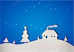 a nice blue christmas landscapes paper background