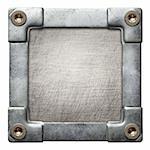 Metal plate texture with screwed frame.