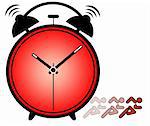 Concept of importance of time showing ringing alarm clock