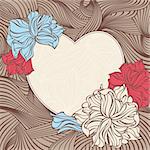 abstract lovely romantic heart frame vector illustration