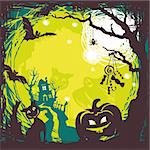 abstract cartoon cute halloween background vector illustration
