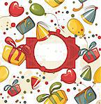 abstract cute happy birthday card vector illustration