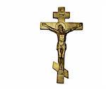 golden cross on white background