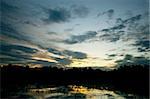 At sunset in the fields, the sky began to darken.