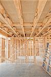 New residential construction home Wooden framing