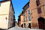 The Narrow Street Typical of the Medieval Italian Town in Tuscany