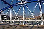 View to Cathedral through Elements of the Metal Bridge, Zaragoza