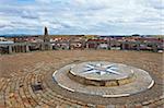 Bird's Eye View on the Spanish City of Burgos from the Lookout with the Wind Rose
