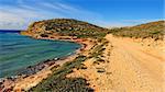 Typical Seascape Greek Island of Rhodes With The Rugged Coast