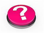 3d button pink with question mark sign