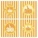 set of 4 cute pumpkins backgrounds