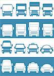 set blue and white cars with truck passenger car