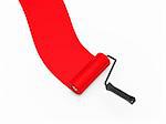 3d paint roller red color ground white