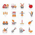 Agriculture and farming icons - vector icon set