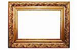 old painting frame, golden, isolated on white (No#2)(clipping paths included)