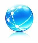 Vector illustration of glossy sleek and shiny network sphere icon