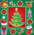 Christmas theme greeting card 1 - vector illustration.