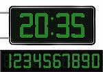 Vector Green Digital Clock