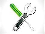 abstract shiny detailed tool set vector illustration