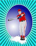 Baseball player poster. Vector illustration