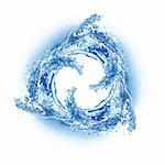 Illustration of Cool water wave swirl on white background