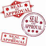 Seal of approval. Rubber stamp illustrations. Also available as a Vector in Adobe illustrator EPS 10 format, compressed in a zip file