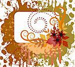 Autumn design with the card on spattered background