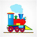 Steam locomotive on light grey background