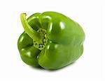 Single green pepper isolated on white background