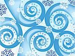 snowflake spiral abstract. holiday backgrounds. vector