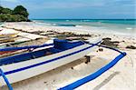 philippine bangkas on alona white beach on Bohol, Philippines
