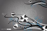 floral background, black and white theme