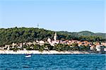 View of the Croatian island of Korcula from sea