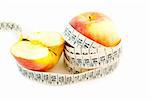 detail an apple with a measuring tape