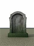 blank gravestone  - 3d illustration