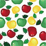 Vector fruit icon. Apple seamless background. Fabric pattern. Tile wallpaper.