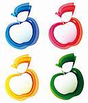 Set of banner template apple, cute element for design. Vector illustration. Abstract eps10